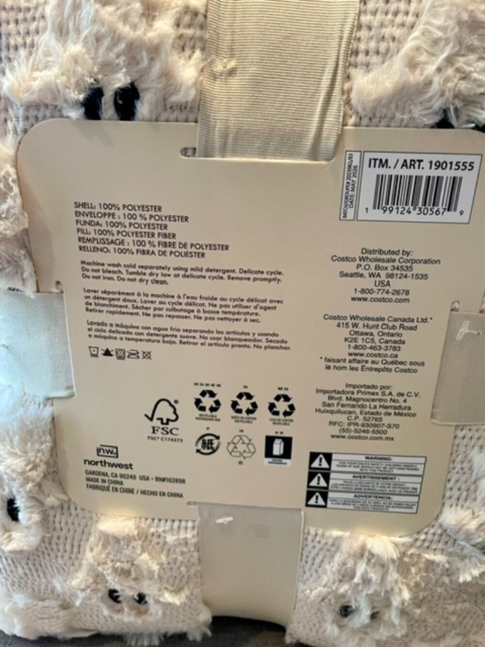 NEW Viral TikTok Costco White Ghost Embroidered Faux Fur Throw Blanket - Picture 2 of 2
